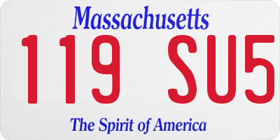 MA license plate 119SU5