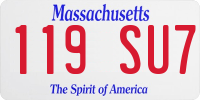 MA license plate 119SU7