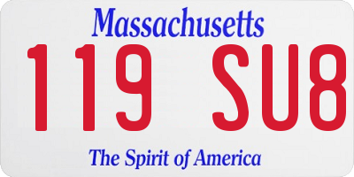 MA license plate 119SU8