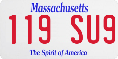 MA license plate 119SU9
