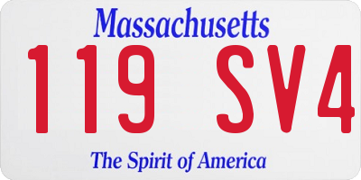 MA license plate 119SV4