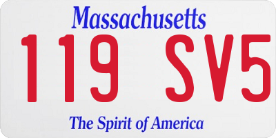 MA license plate 119SV5