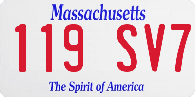 MA license plate 119SV7