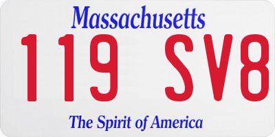 MA license plate 119SV8