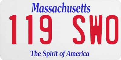MA license plate 119SW0