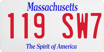 MA license plate 119SW7