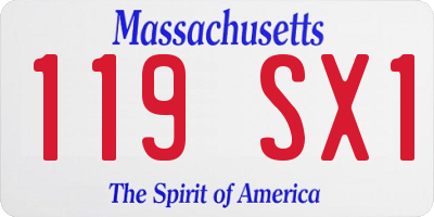 MA license plate 119SX1