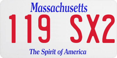 MA license plate 119SX2