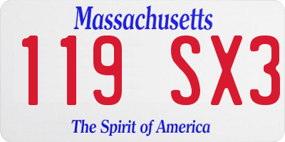 MA license plate 119SX3