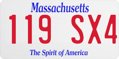 MA license plate 119SX4