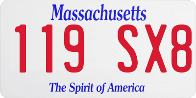 MA license plate 119SX8