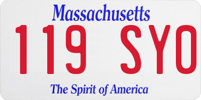 MA license plate 119SY0