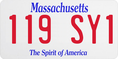 MA license plate 119SY1