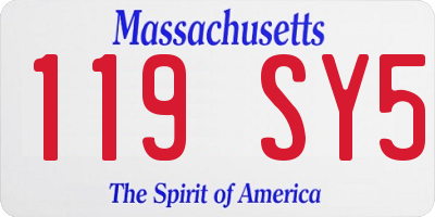 MA license plate 119SY5