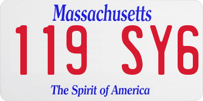 MA license plate 119SY6
