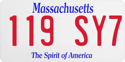 MA license plate 119SY7