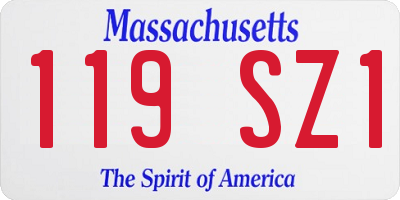 MA license plate 119SZ1