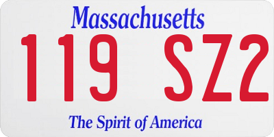MA license plate 119SZ2