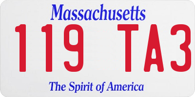 MA license plate 119TA3