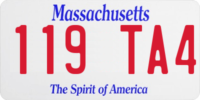 MA license plate 119TA4