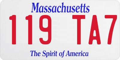 MA license plate 119TA7