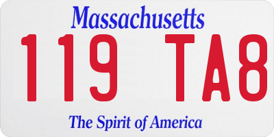 MA license plate 119TA8