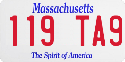 MA license plate 119TA9