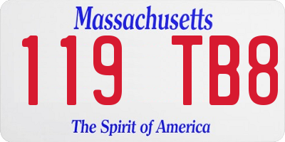 MA license plate 119TB8