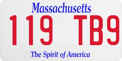 MA license plate 119TB9
