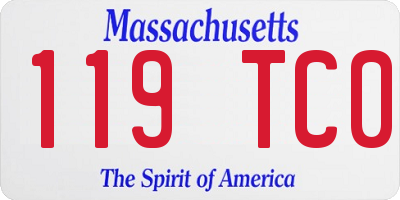 MA license plate 119TC0