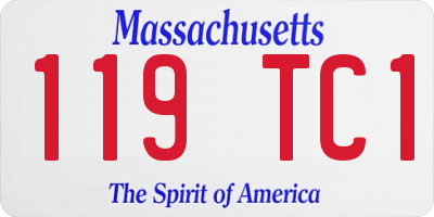 MA license plate 119TC1