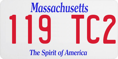MA license plate 119TC2