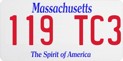 MA license plate 119TC3