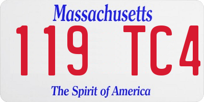 MA license plate 119TC4
