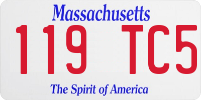 MA license plate 119TC5