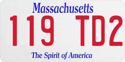 MA license plate 119TD2