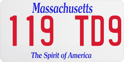MA license plate 119TD9
