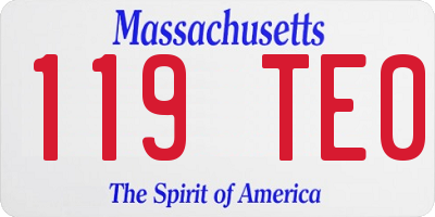MA license plate 119TE0