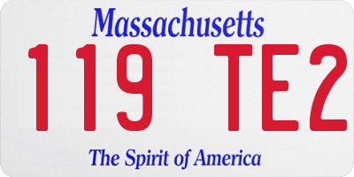 MA license plate 119TE2