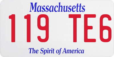 MA license plate 119TE6