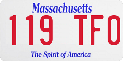 MA license plate 119TF0