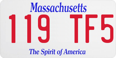 MA license plate 119TF5