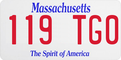 MA license plate 119TG0