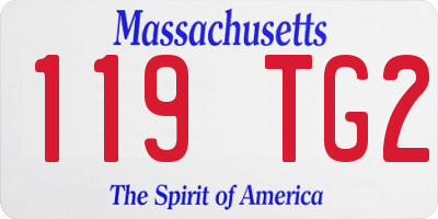 MA license plate 119TG2