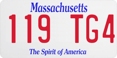 MA license plate 119TG4