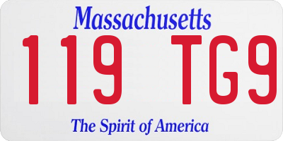 MA license plate 119TG9