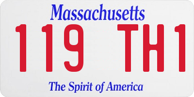 MA license plate 119TH1