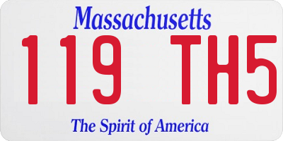 MA license plate 119TH5