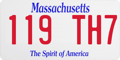 MA license plate 119TH7