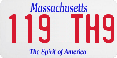 MA license plate 119TH9